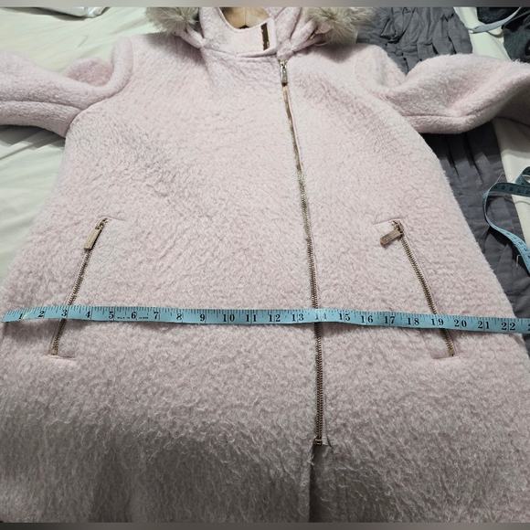 Calvin Klein Fur Trim Hooded Coat - Picture 8 of 9